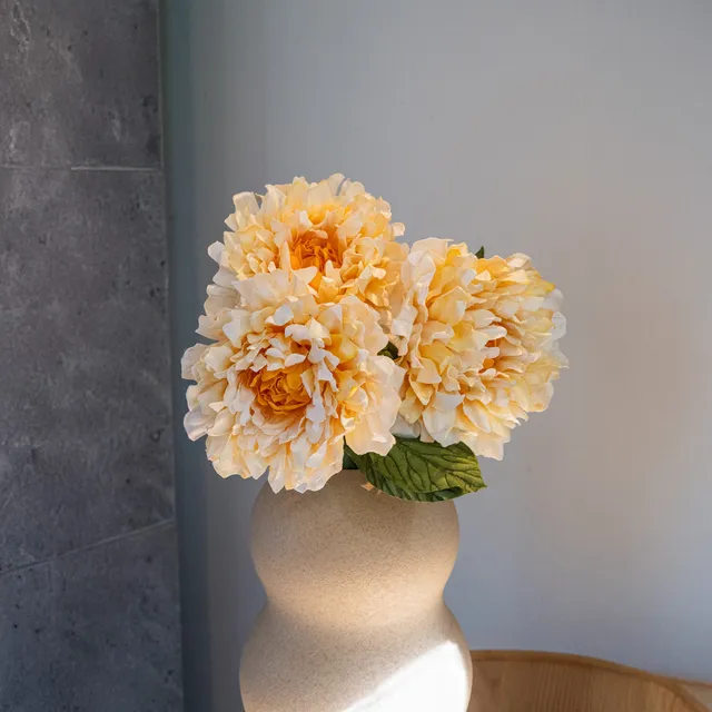 Flowrette Dahlia fleur en papier jaune x1 sans entretien