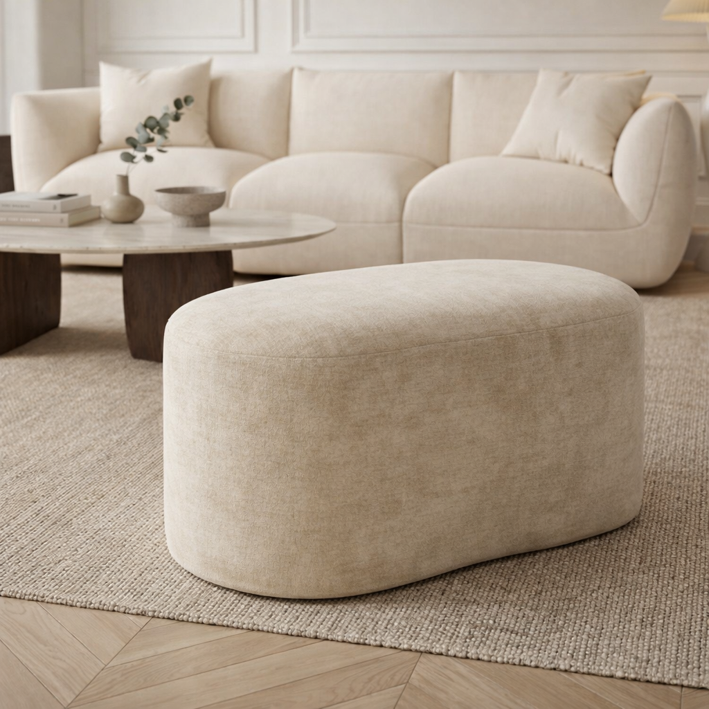 Sia Home Dune pouf crème assise appoint organique