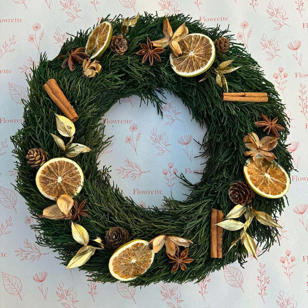 Flowrette Fleurs en papier Couronne Noël Eve orange cannelle