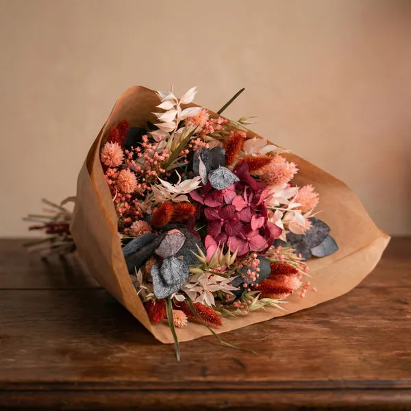 Flowrette Baudelaire bouquet séché rouge blanc