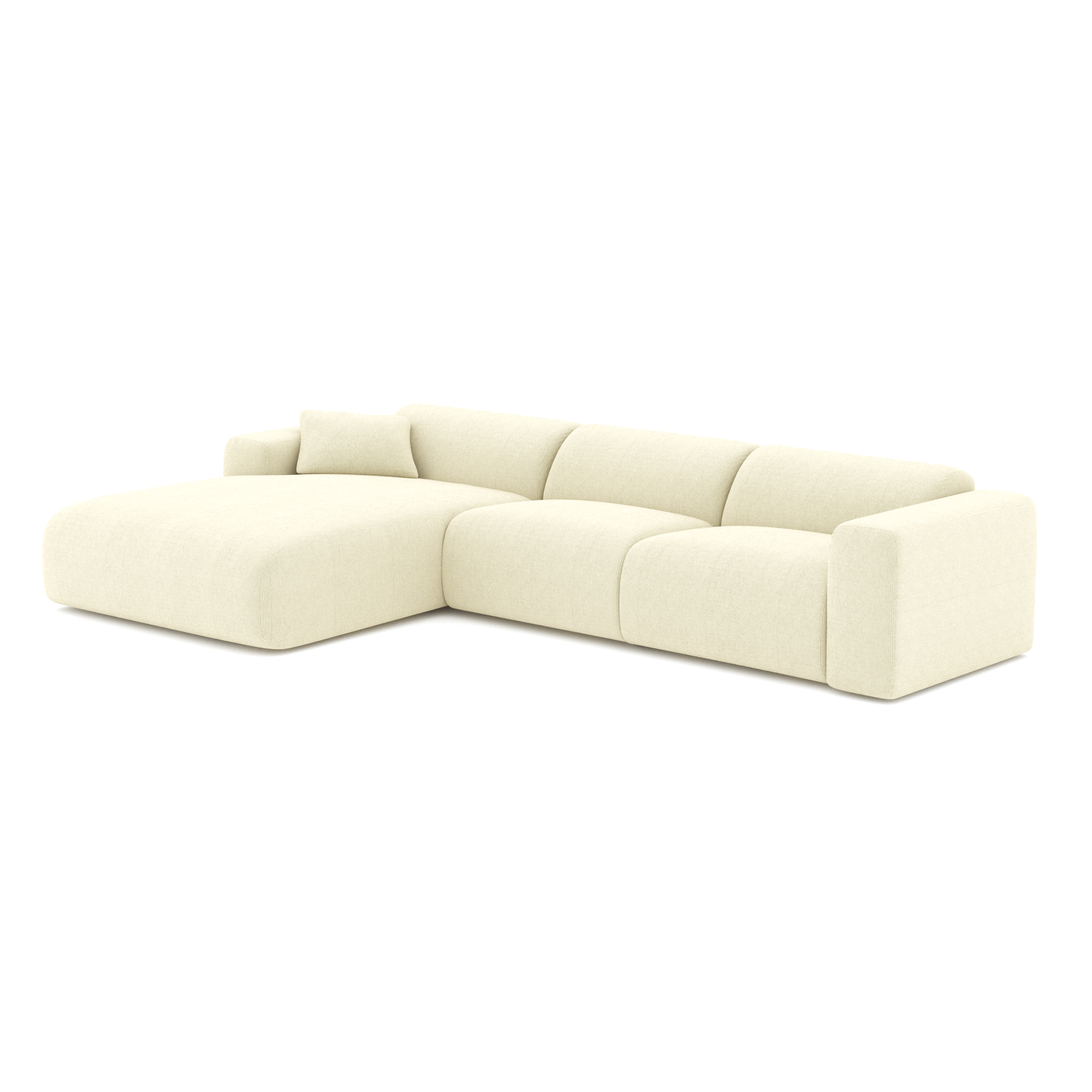 Sia Home Myra canapé grand angle gauche crème tissu