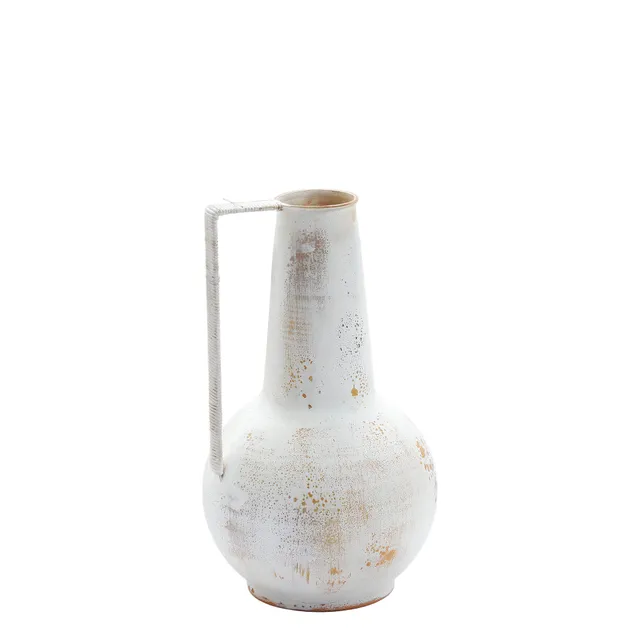 Sia Home Avena vase métal blanc 34 cm poire