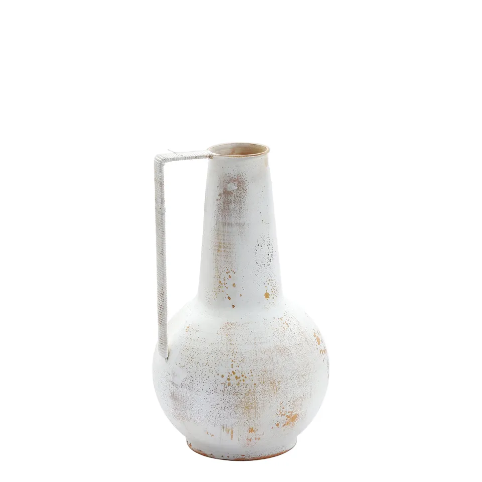 Sia Home Avena vase métal blanc 34 cm poire