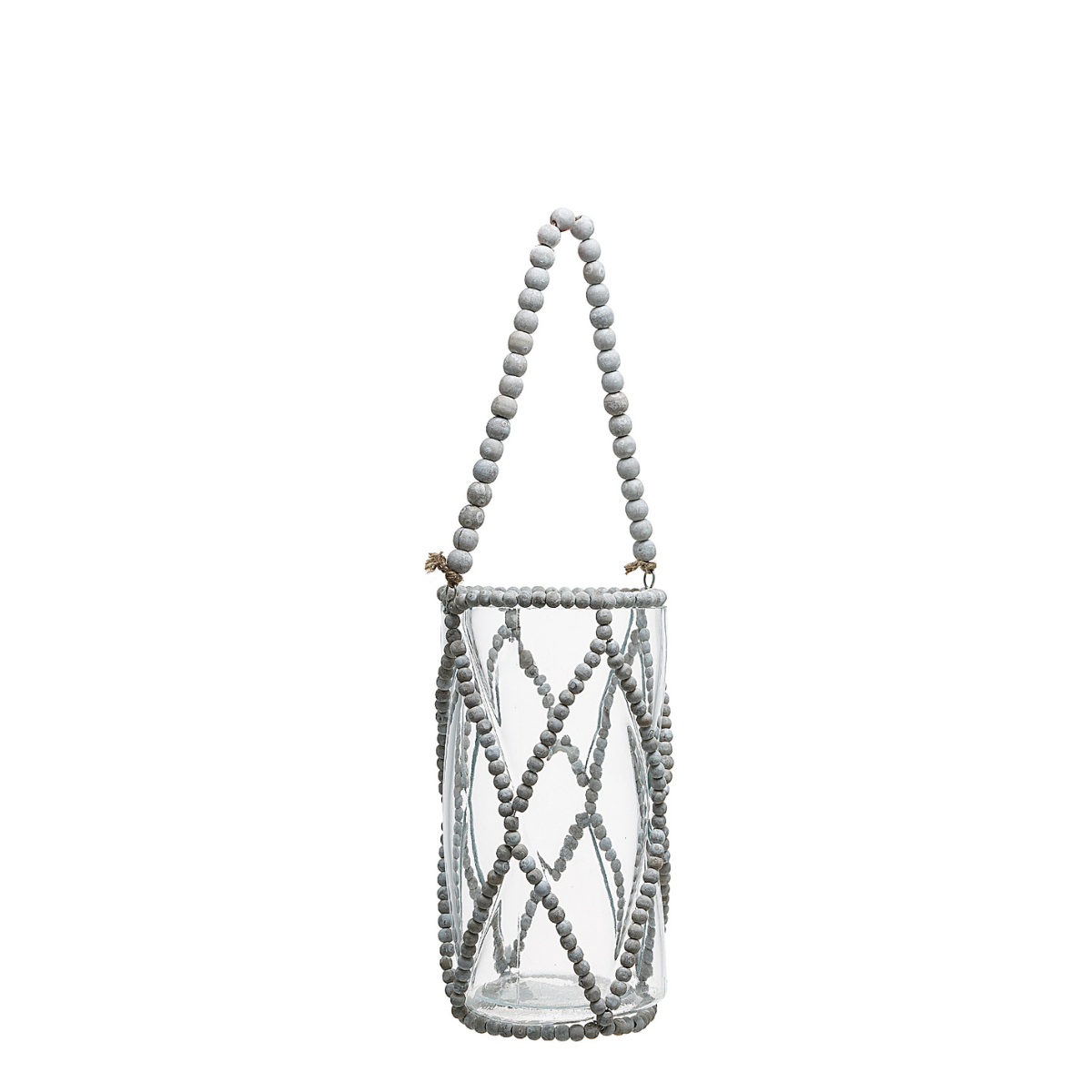 Sia Home Lanterne Pearl grise 22,5 cm bois et verre