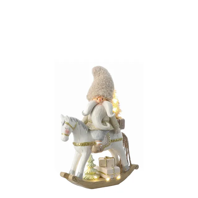 Sia Play figurine Père Noël LED gris 26 cm résine