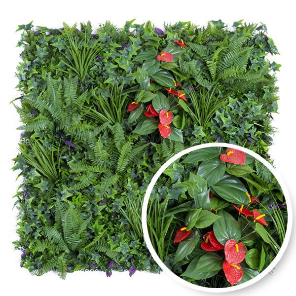 Feuillazur Rungis Tropical plaque végétale artificielle 100x100 cm vert