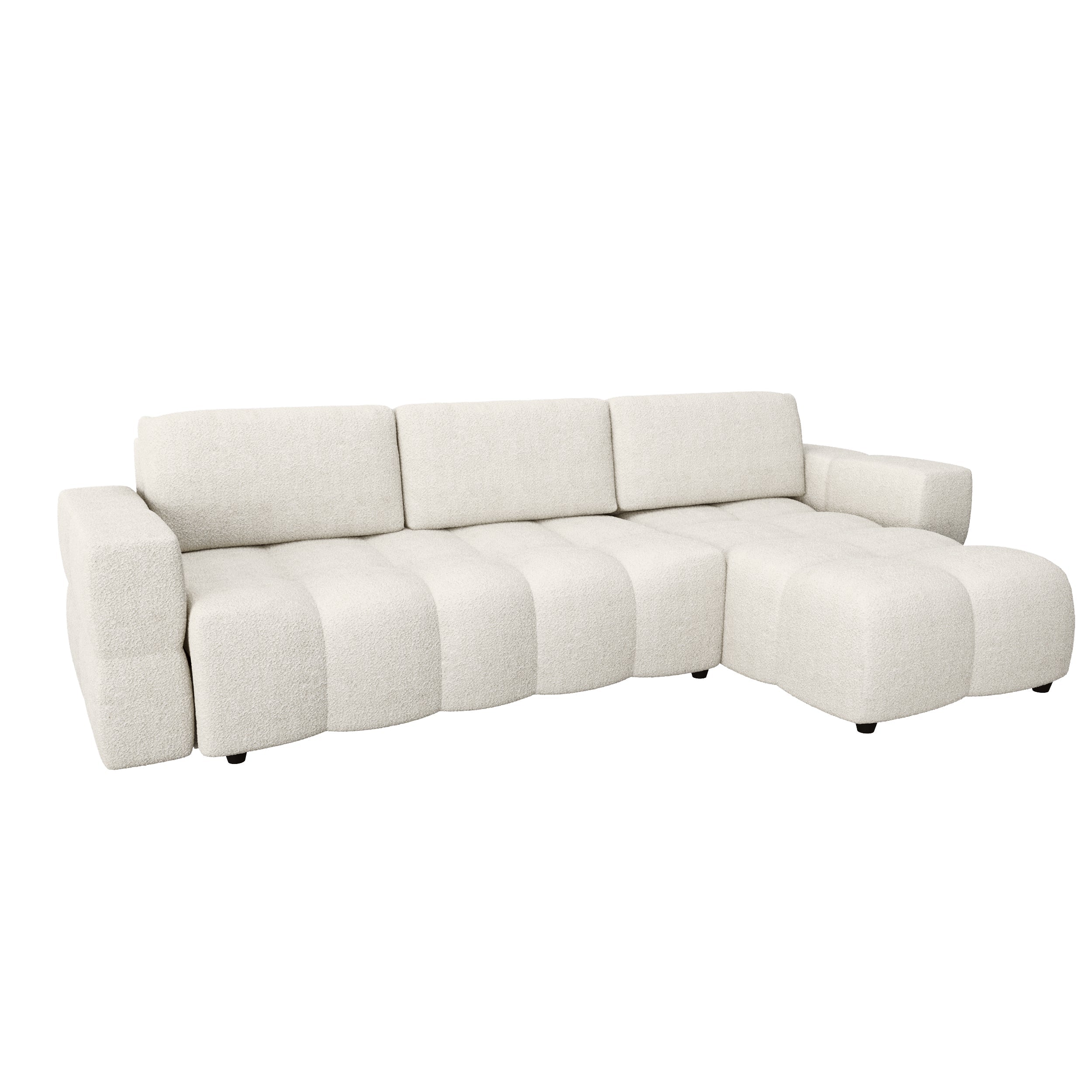 Sia Home Gabriel Canapé Angle Droit Convertible Crème