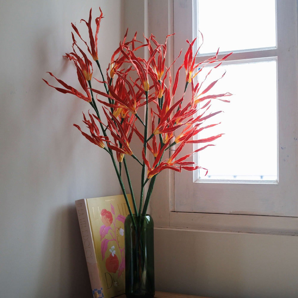Flowrette Orchidée Passion fleur papier orange x1