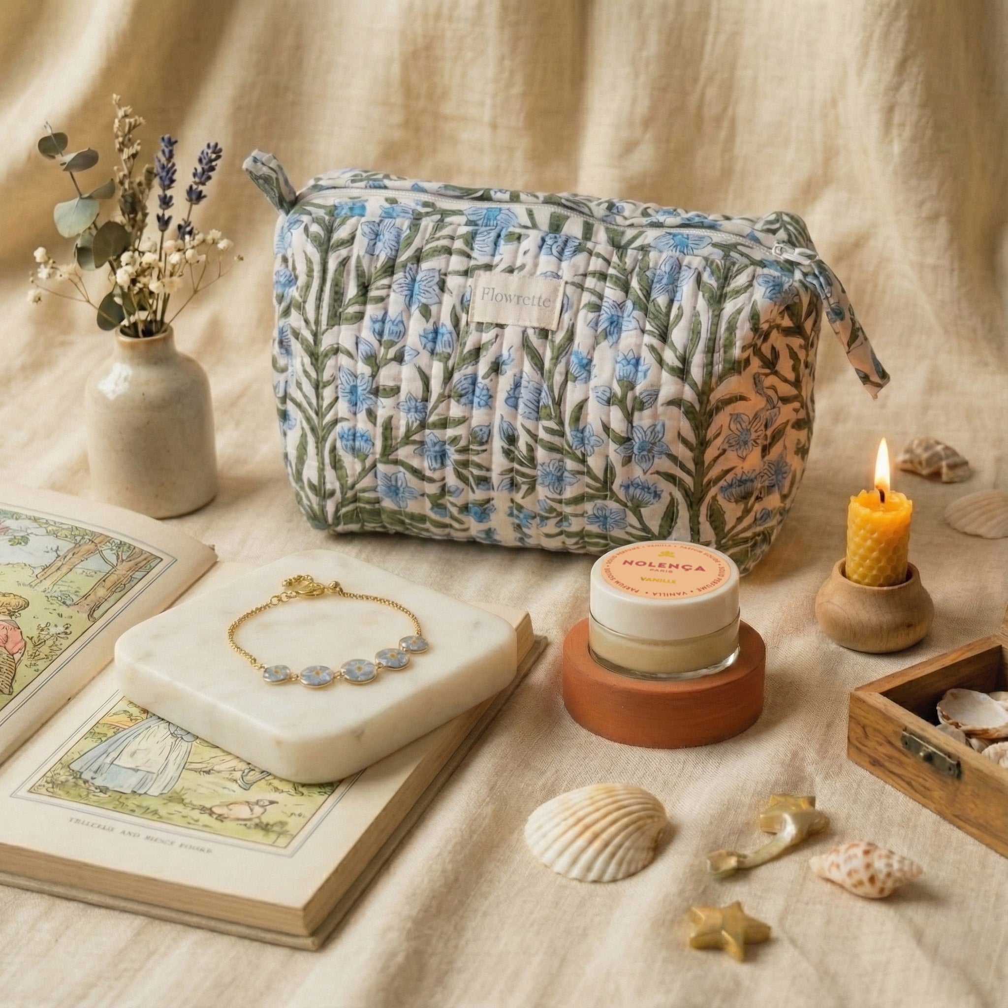 Flowrette Almée coffret parfumé vanille parfum solide + trousse