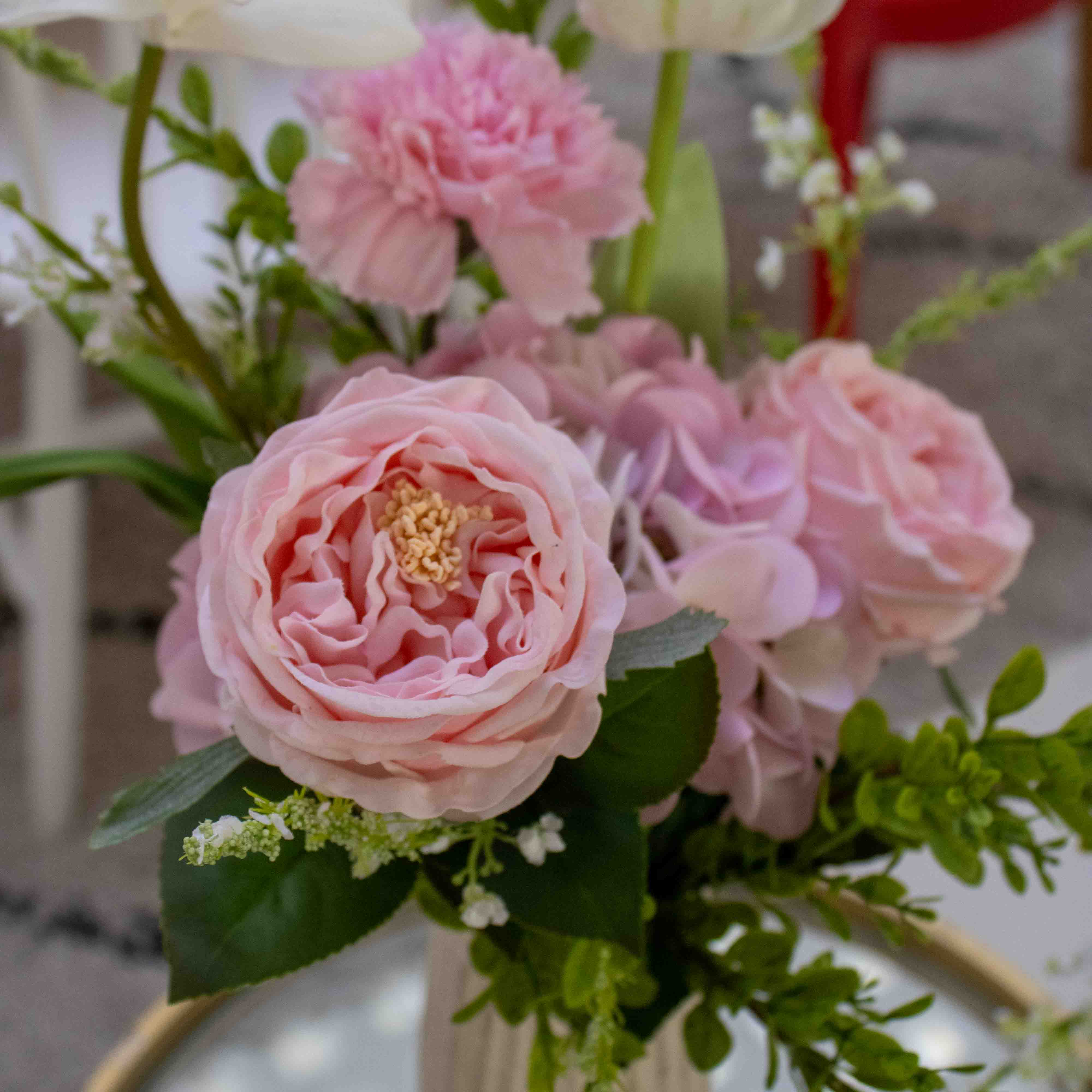 Flowrette Catherine Bouquet Fleurs Artificielles rose poudré