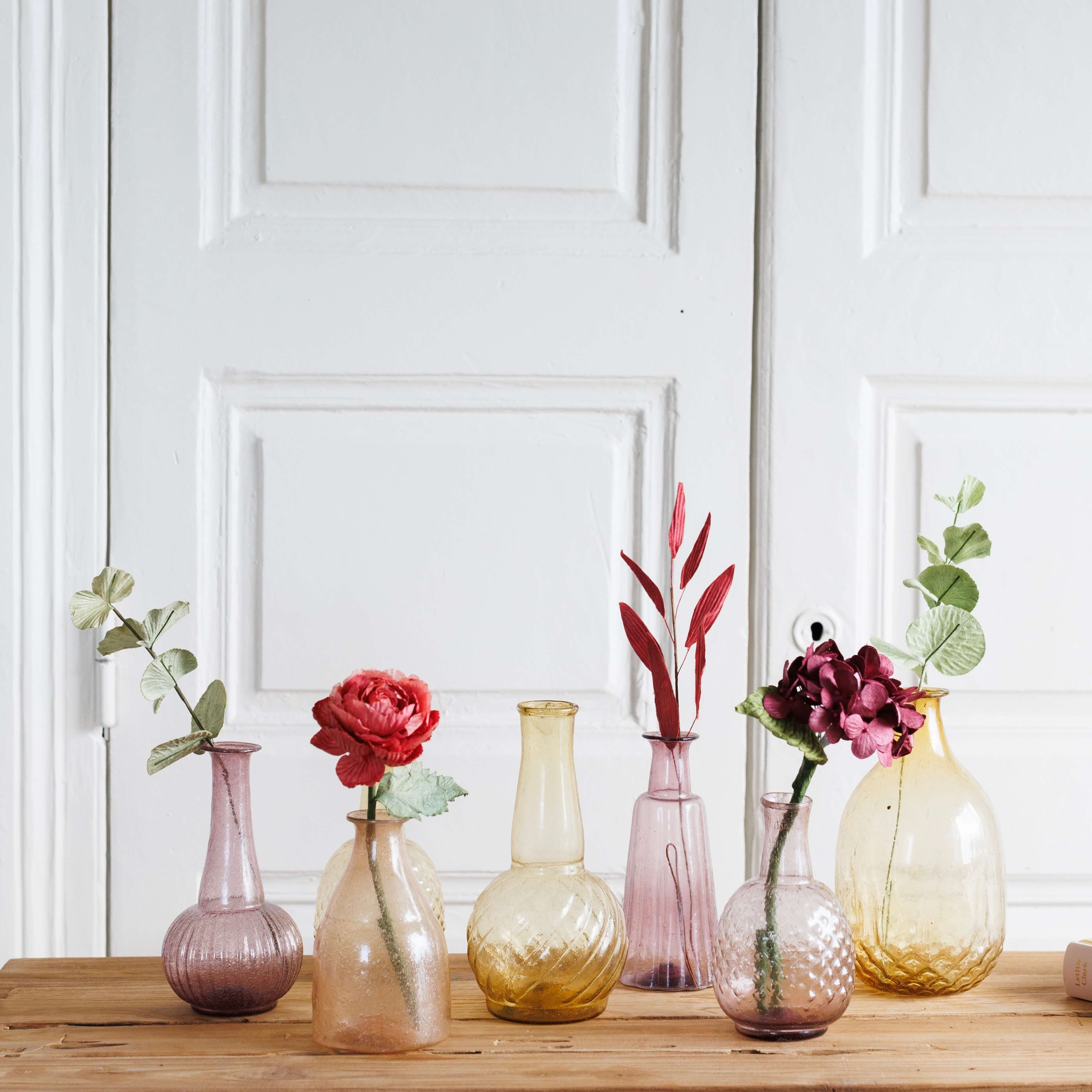 Flowrette Aura soliflore verre recyclé fleurs séchées