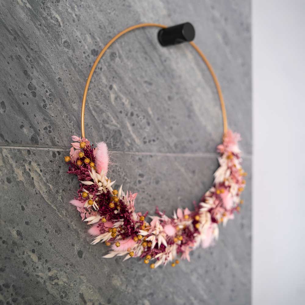 Flowrette kit couronne murale Java fleurs séchées cercle 30 cm