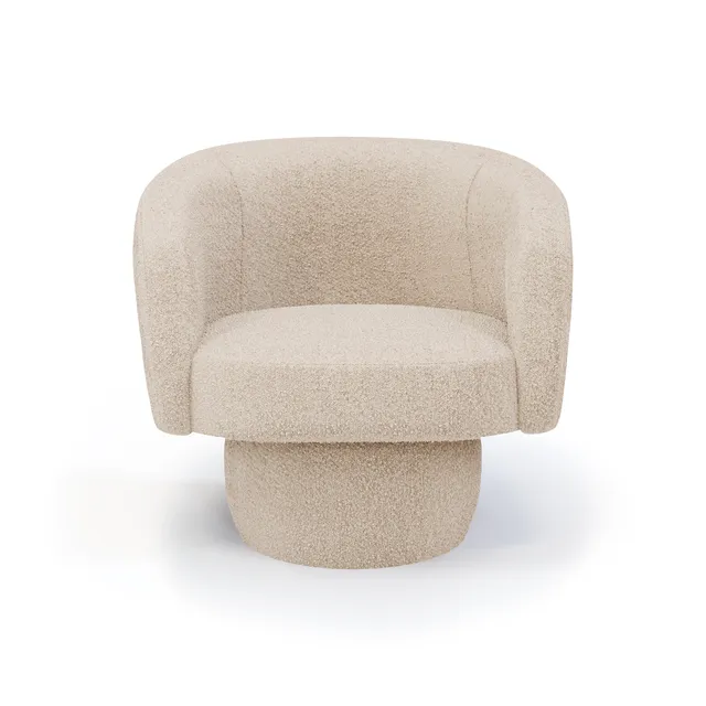 Sia Home Orson fauteuil pivotant crème 72 cm tissu