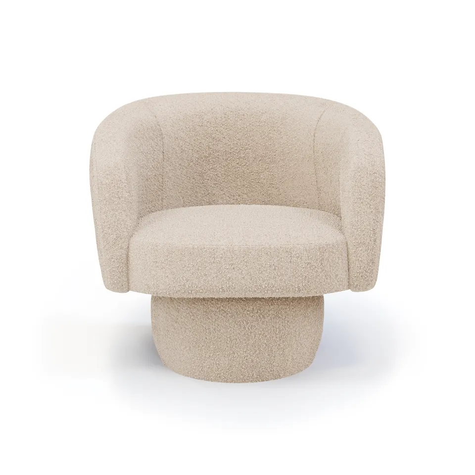 Sia Home Orson fauteuil pivotant crème 72 cm tissu