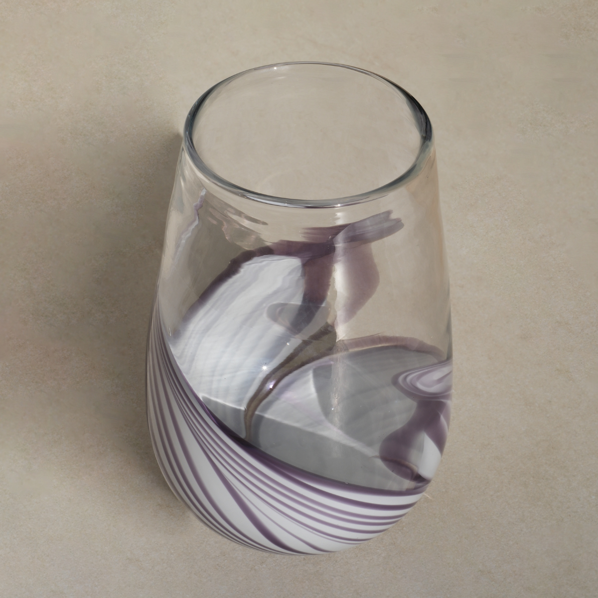 Sia Home Almond vase verre violet transparent 23 cm