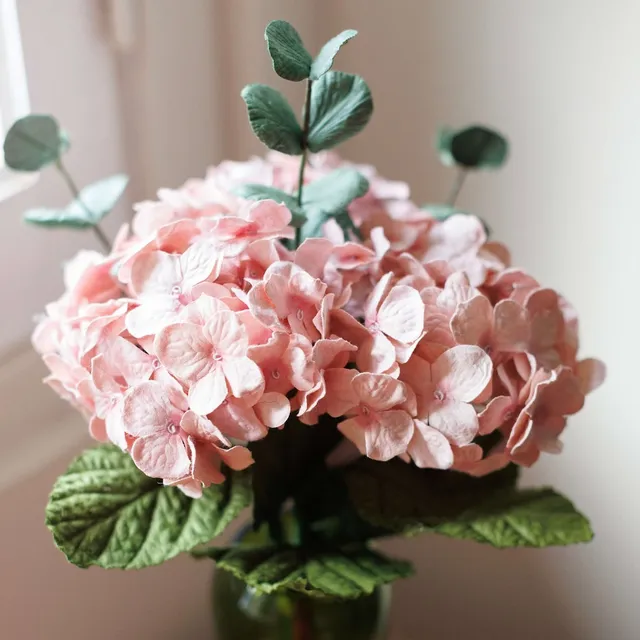 Flowrette Fleurs en papier Bouquet hortensia rose éternel