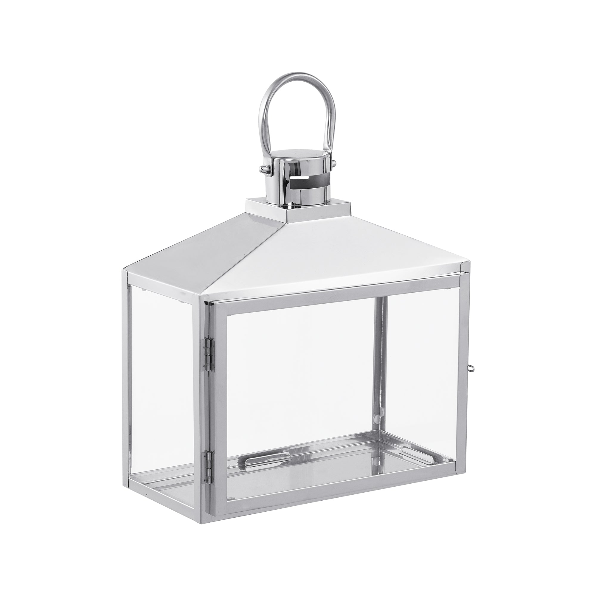 Sia Home Tara lanterne acier argenté 27 cm verre