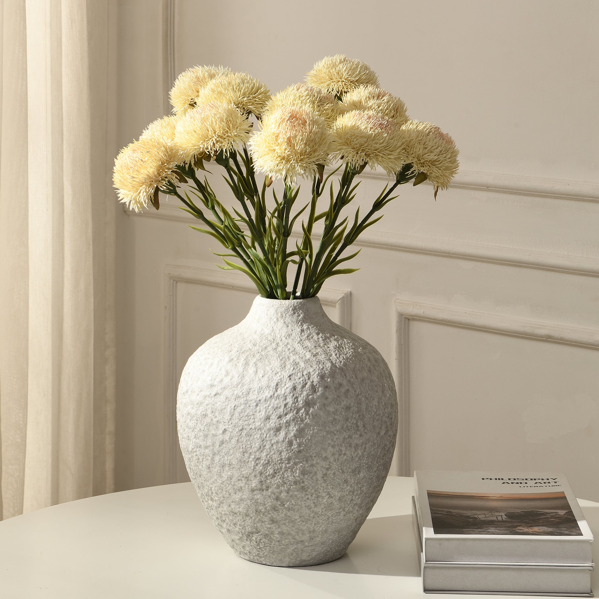 Sia Tiges de Fleurs Chardon 60 cm fleur artificielle rose pâle