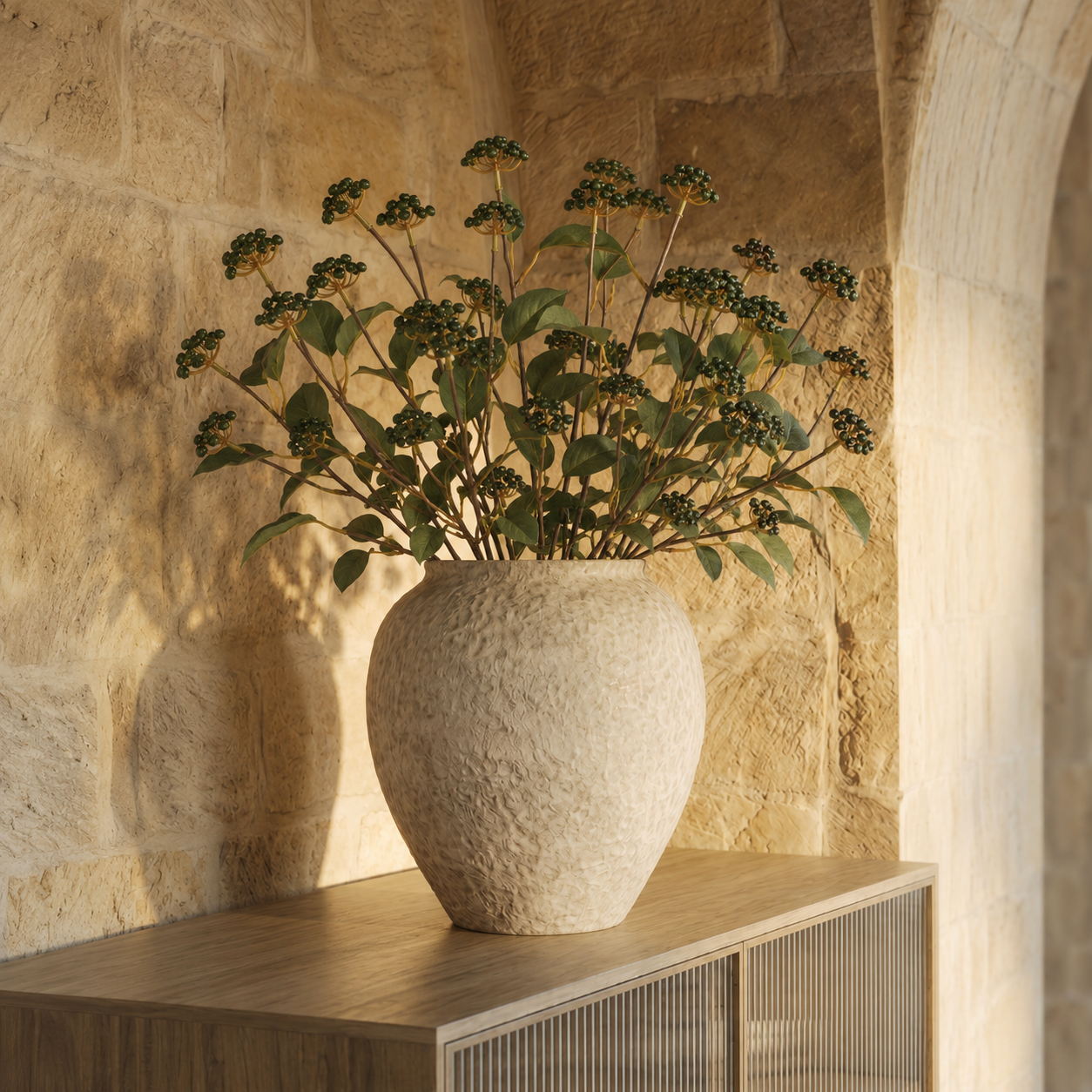 Sia Home Branche Baies artificielle vert foncé 73 cm