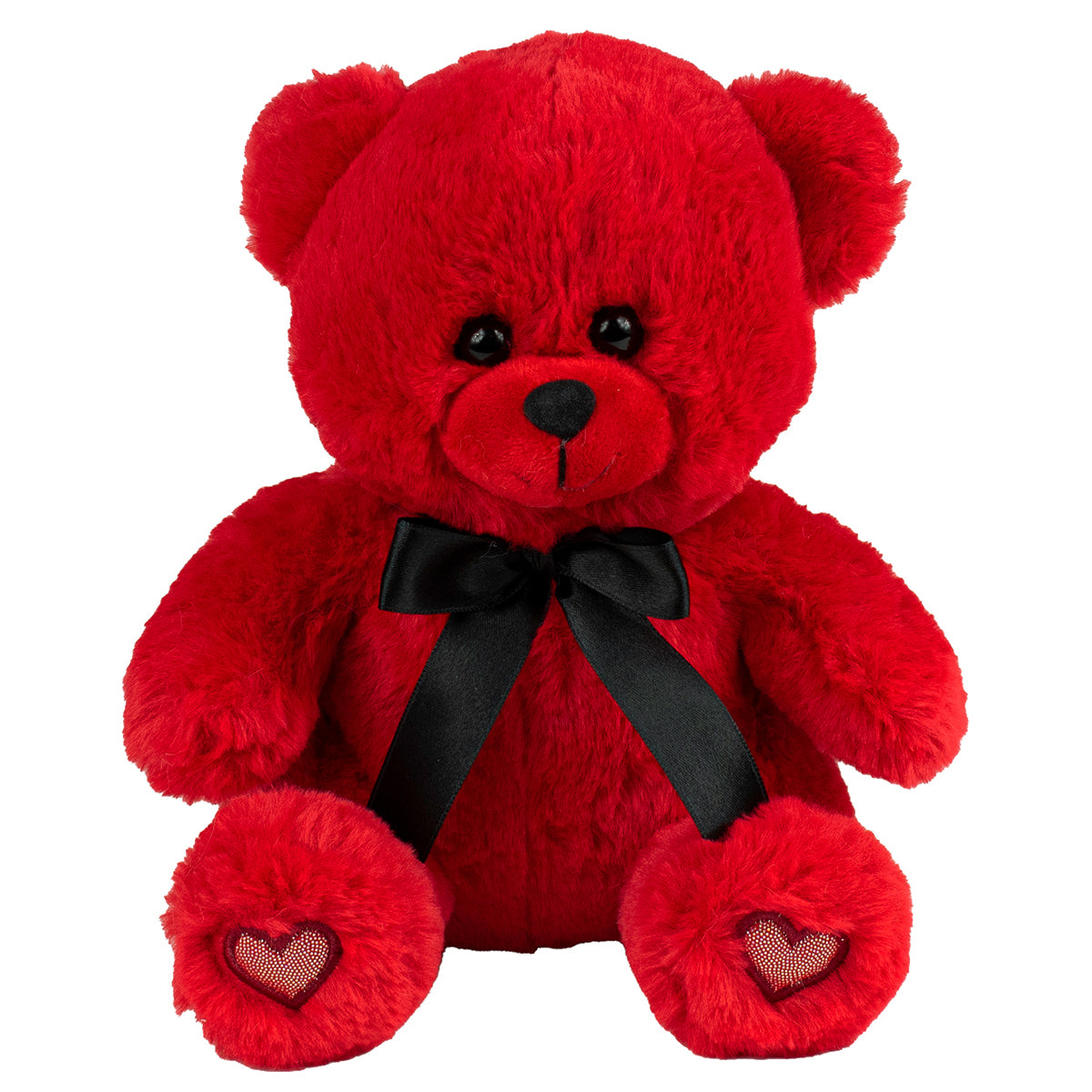 Feuillazur Rungis Ours Rouge Cœur Brodé Peluche 25cm