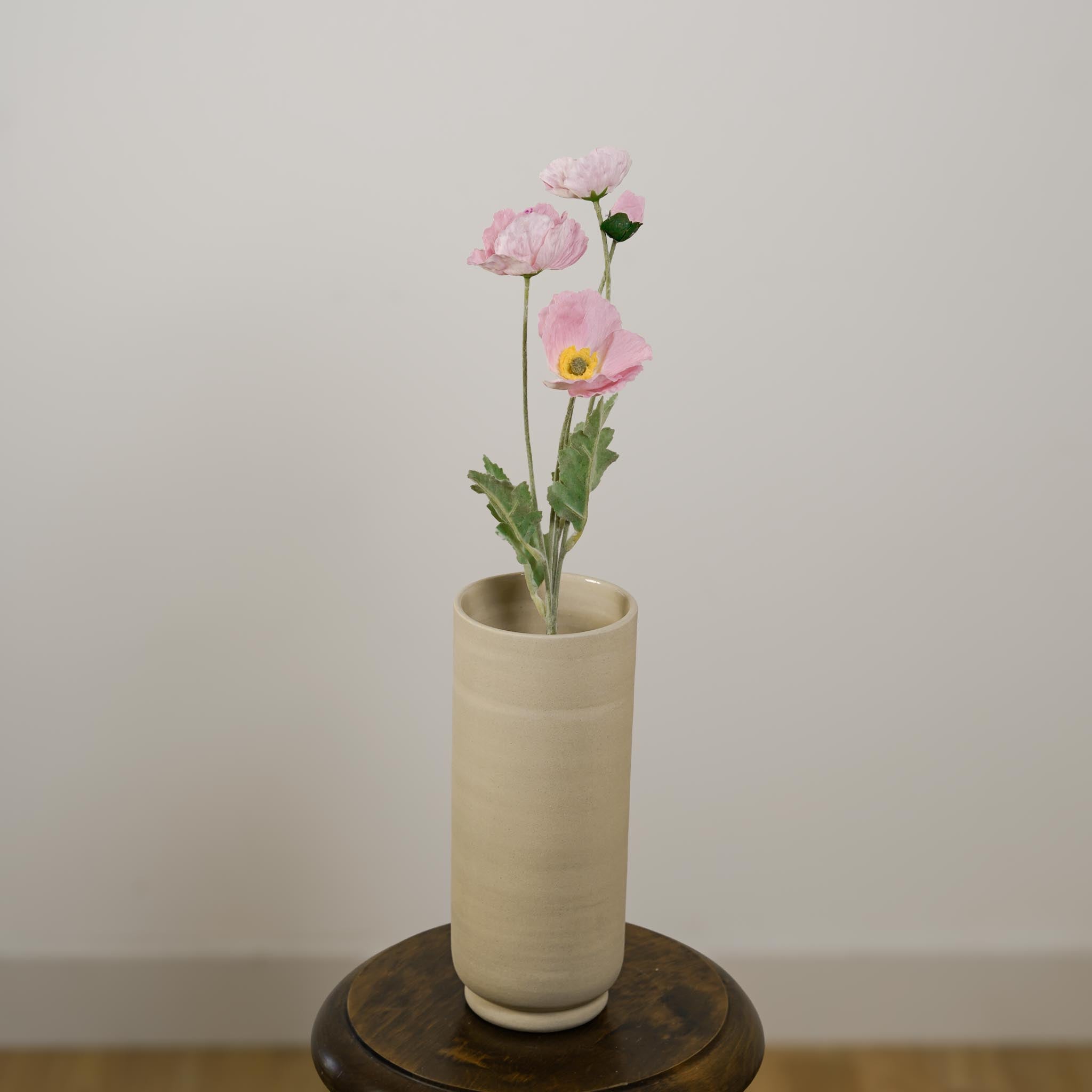 Flowrette Pavot artificiel rose tige x1 rose poudré