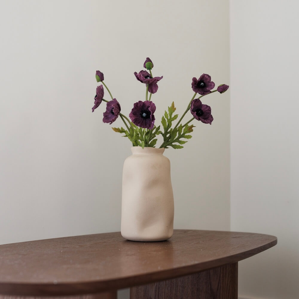 Flowrette Pavot violet fleur artificielle x1 Real Touch