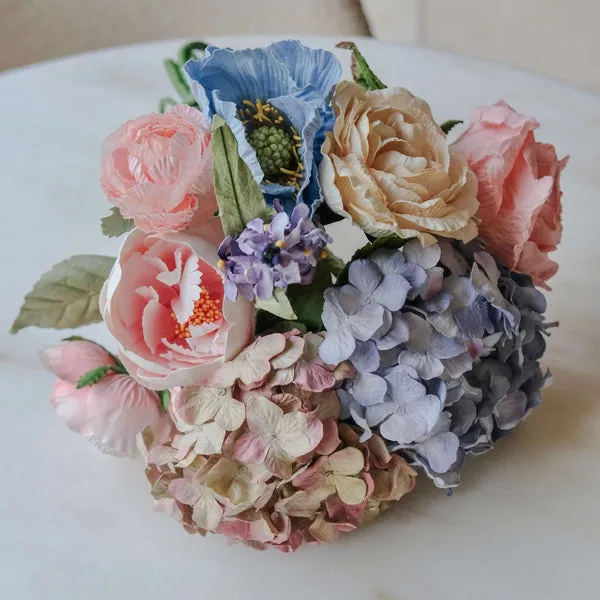 Flowrette Tamara bouquet fleurs papier pastel rose