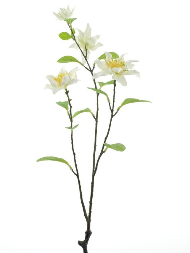 Feuillazur Rungis Clématite 3 tiges fleur artificielle rose 75cm