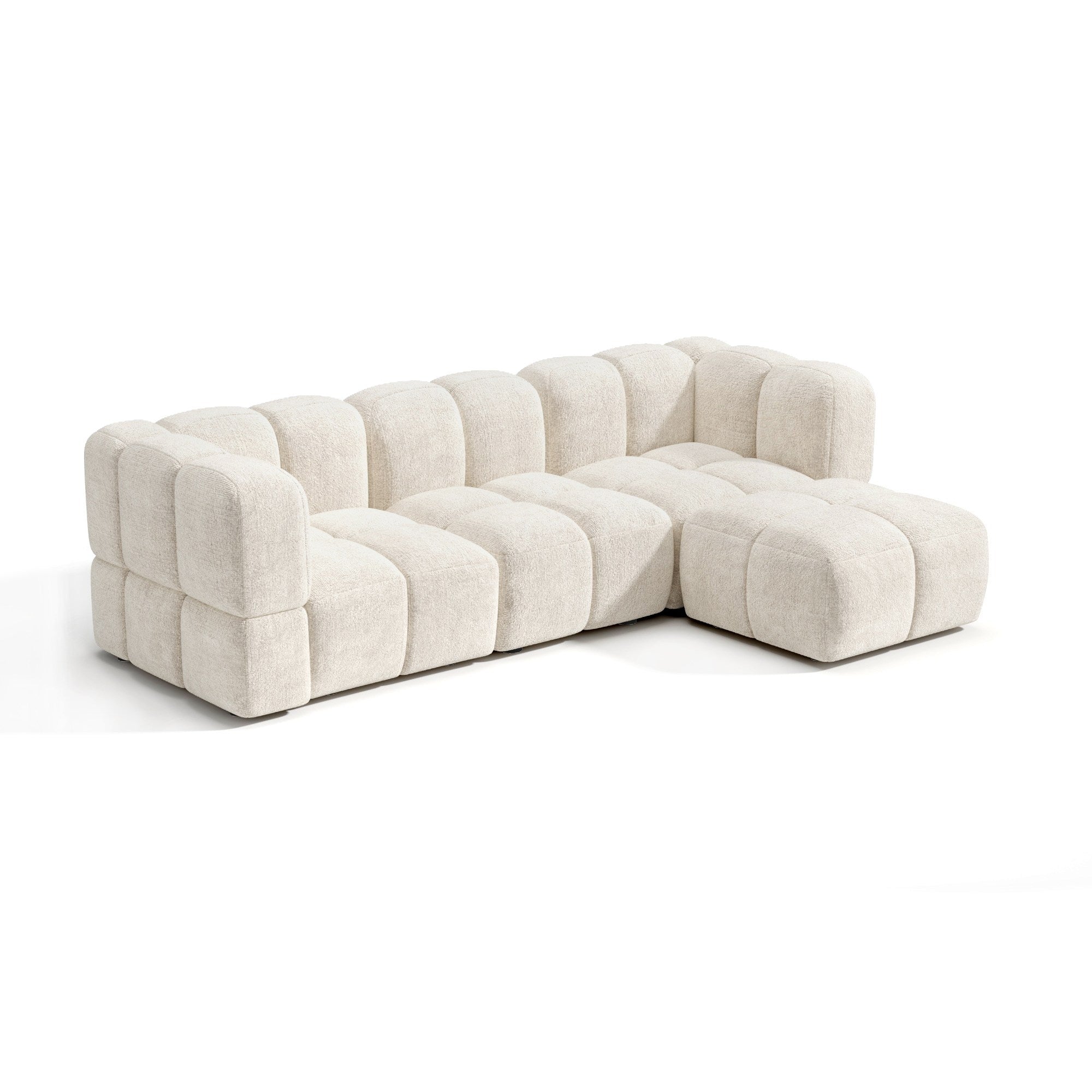 Sia Nubi canapé angle droit modulable avec pouf