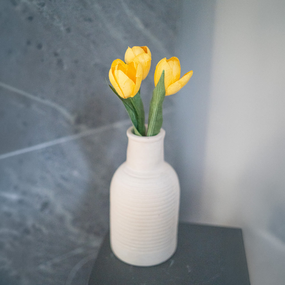 Flowrette Mini tulipe papier jaune fleur petite x1