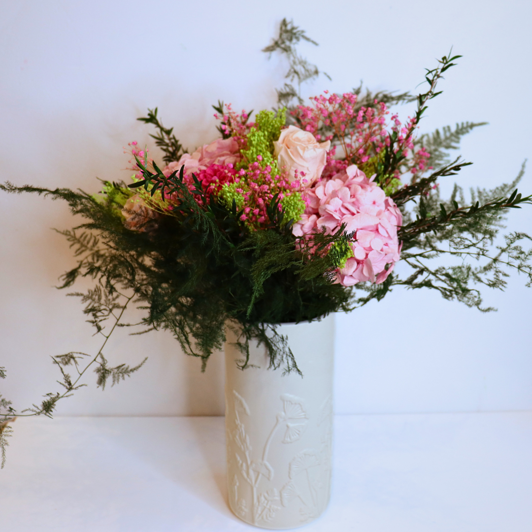 Ateliers Ouchamp Rue Larose bouquet stabilisé 40 cm rose