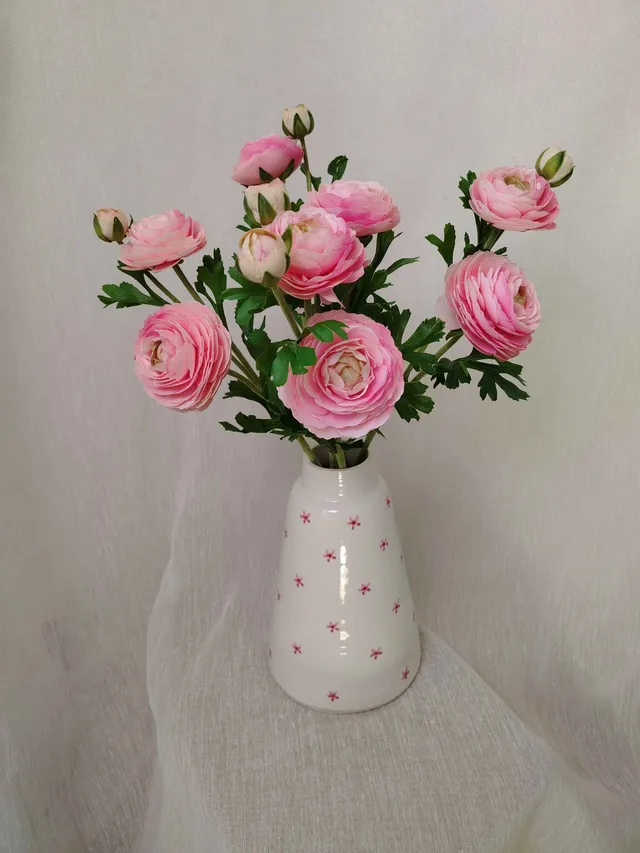 Flowrette Renoncule fleur artificielle rose poudré x1