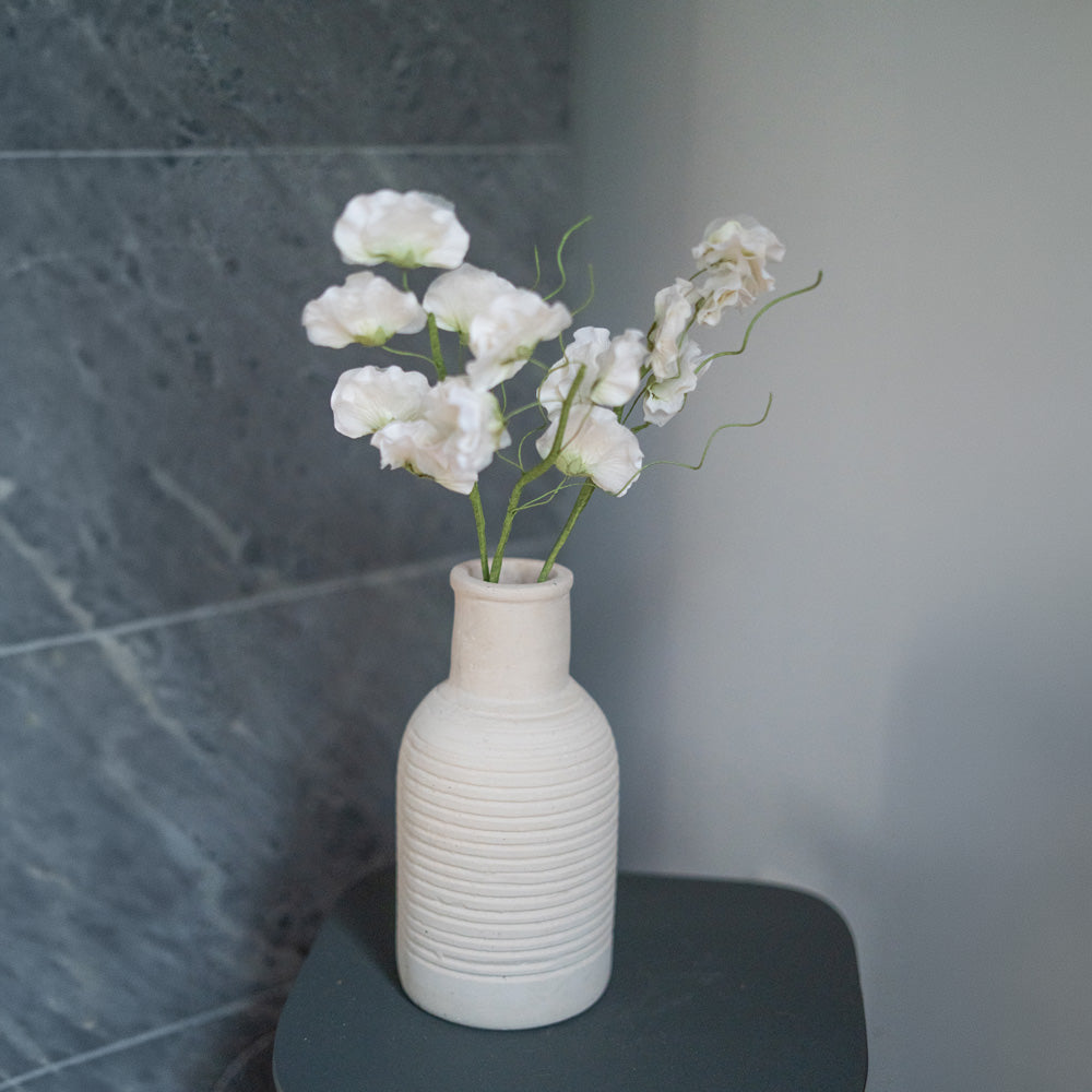Flowrette Pois de senteur fleur papier blanc x1 sans entretien