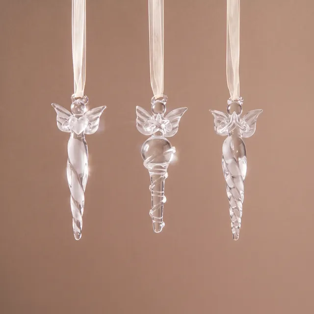 Sia Home Suspensions Noël Anges verre transparent lot 3