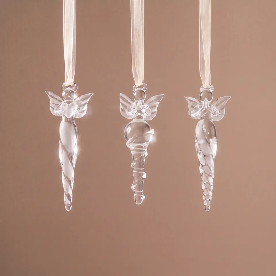 Sia Home Suspensions Noël Anges verre transparent lot 3