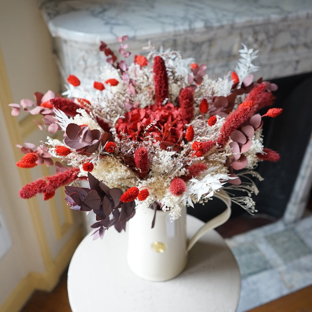 Flowrette Bel Amour bouquet séché rouge taille M