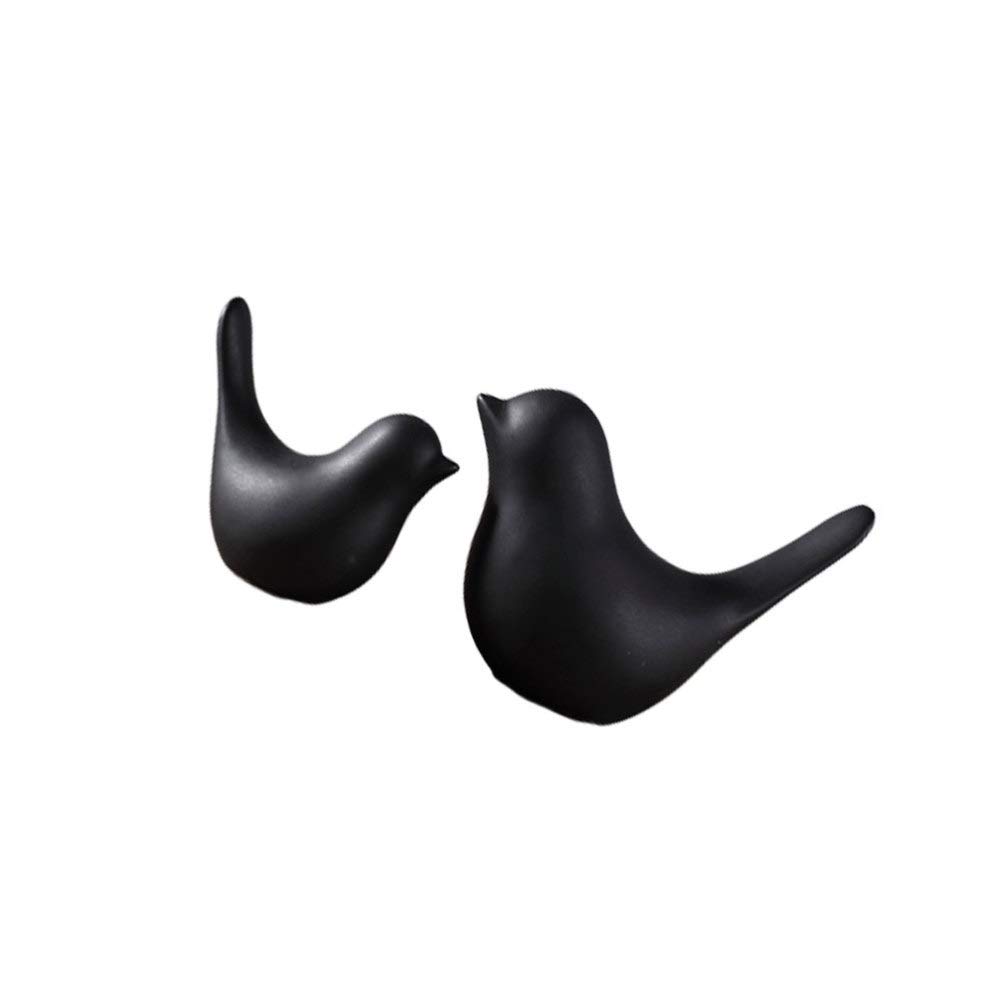 Winomo lot 2 oiseaux céramique noire déco minimaliste