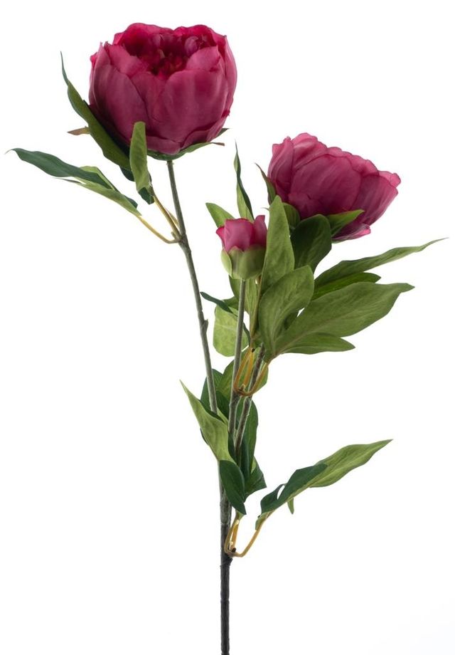 Feuillazur Rungis Pivoine branche artificielle 65 cm rose clair