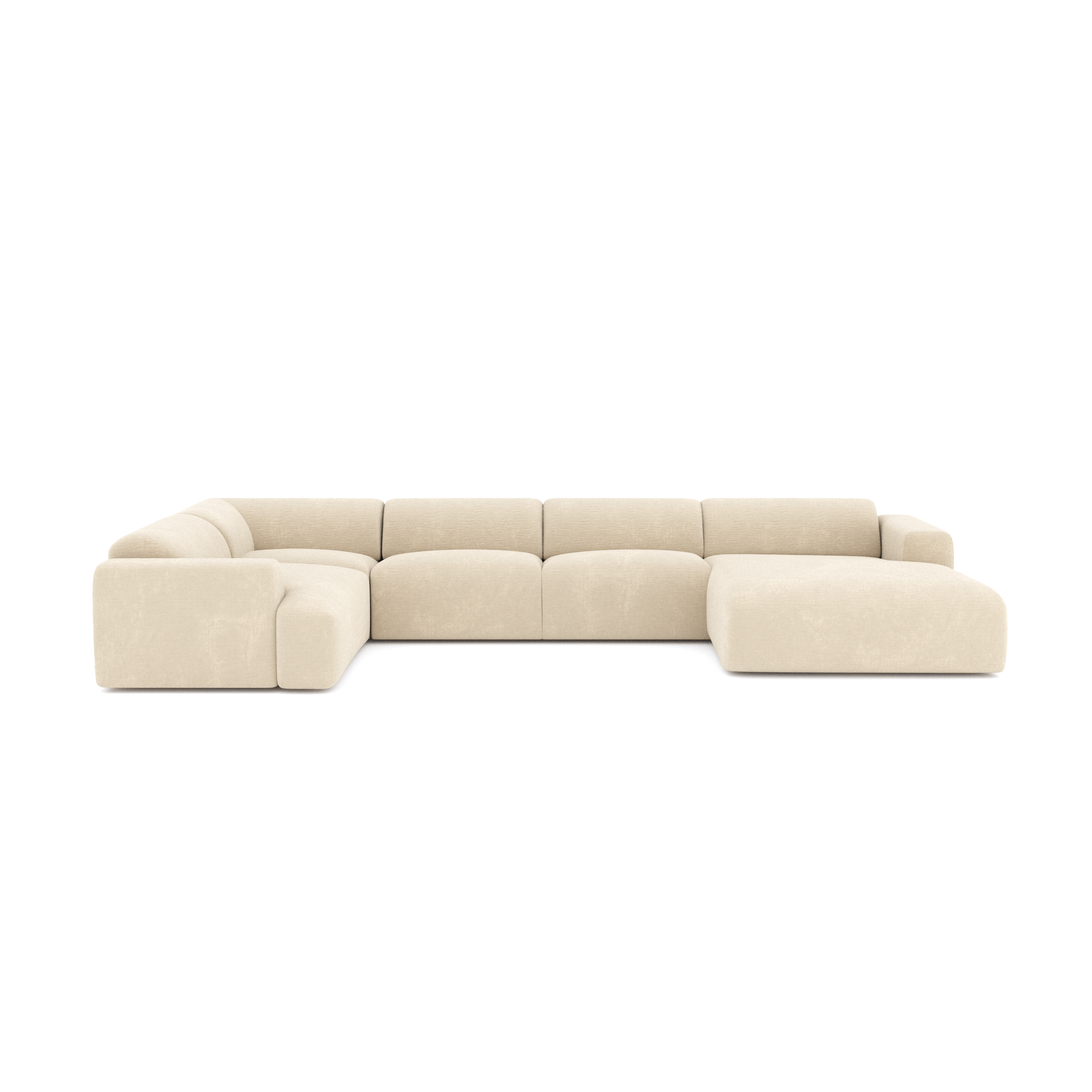 Sia Home Myra canapé panoramique angle droit crème 5 places