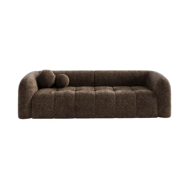 Sia Home Haussmann canapé 3 places droit brun expresso coussins boules