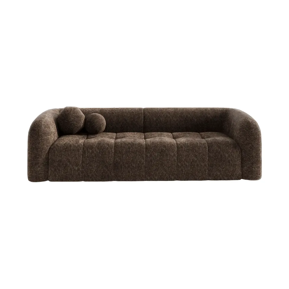 Sia Home Haussmann canapé 3 places droit brun expresso coussins boules