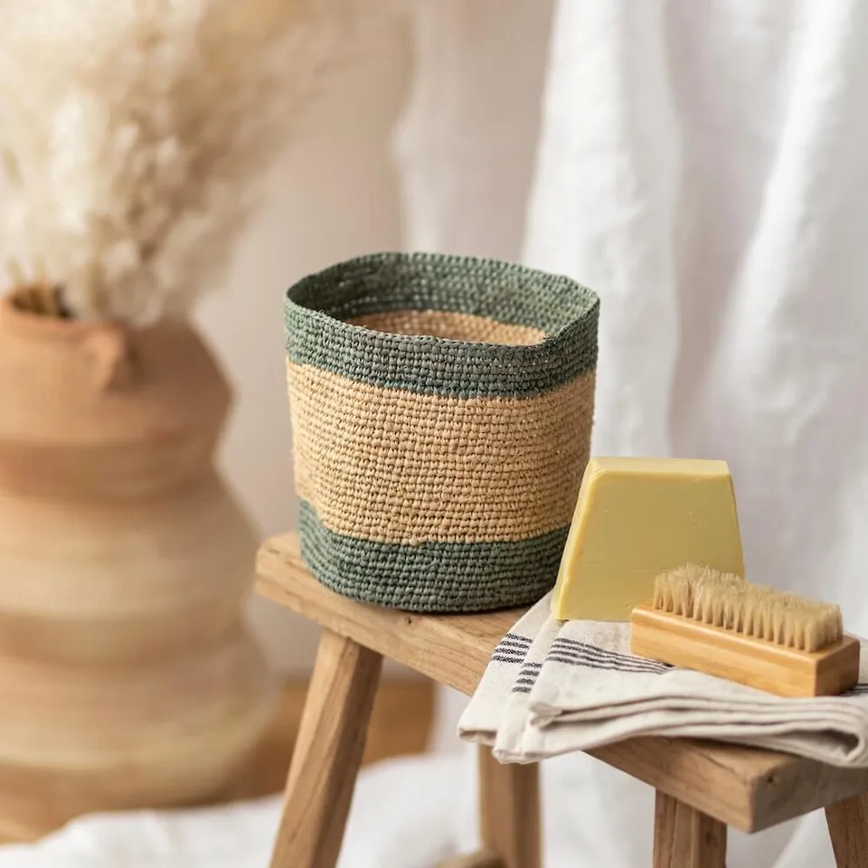 Flowrette Décoration Panier raphia Mahala 19 cm naturel