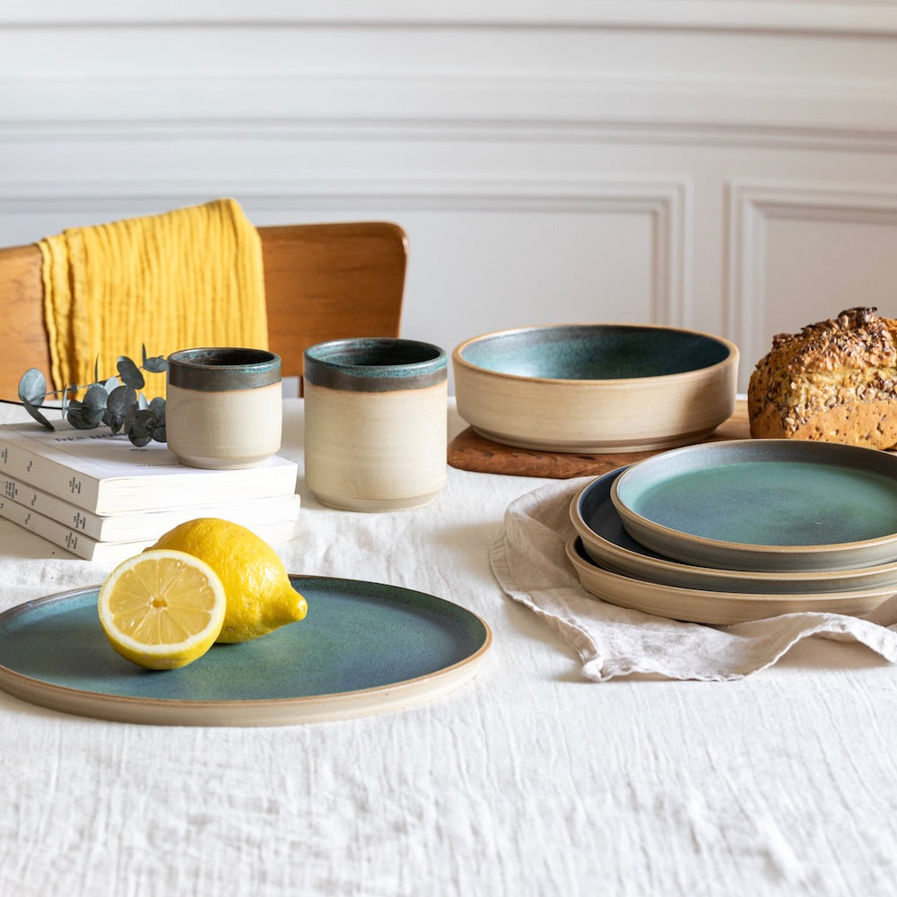 Flowrette Calista assiette dessert céramique 22cm x1 vert