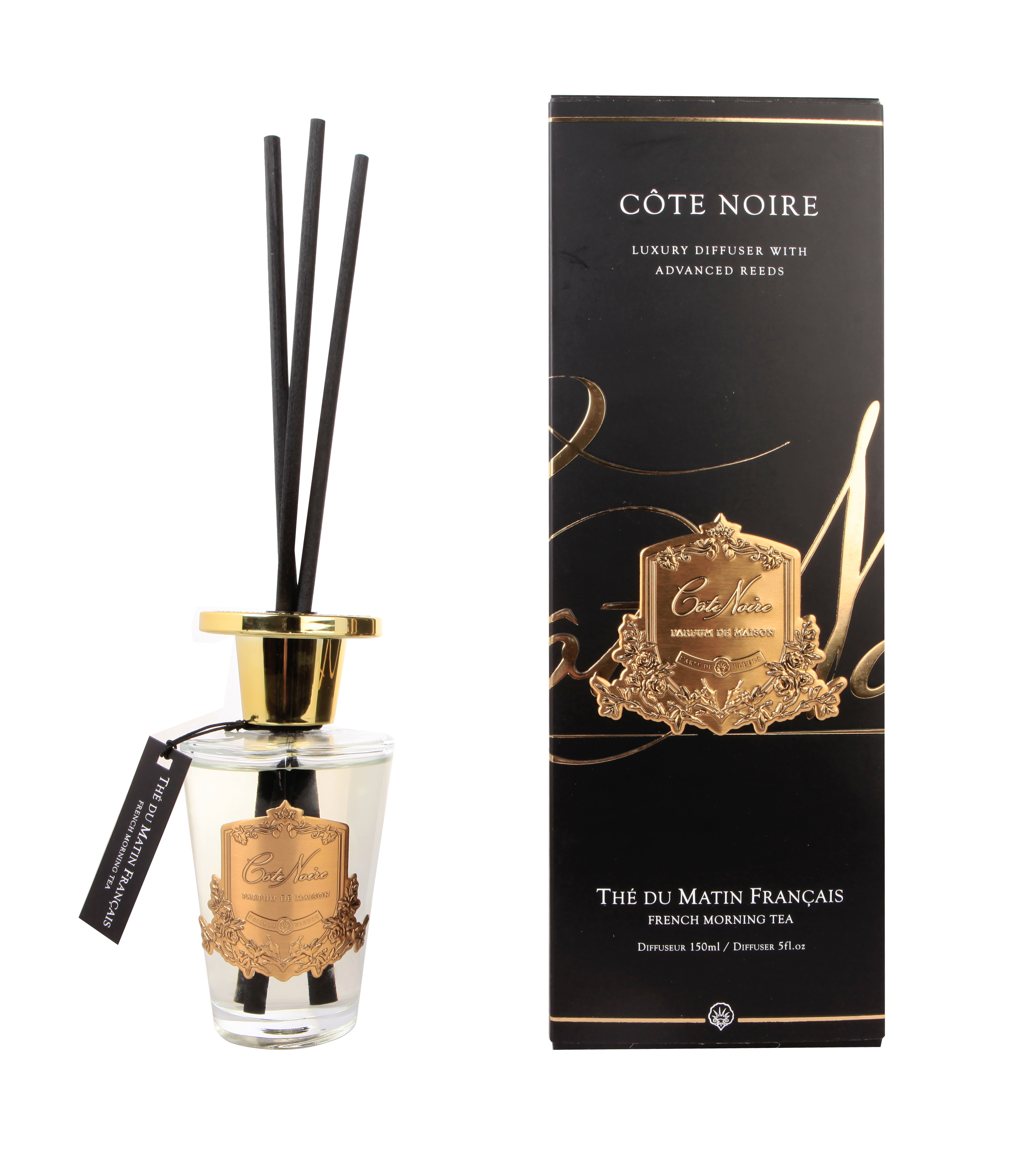 Côte Noire Diffuseur French Morning Tea doré 150ml