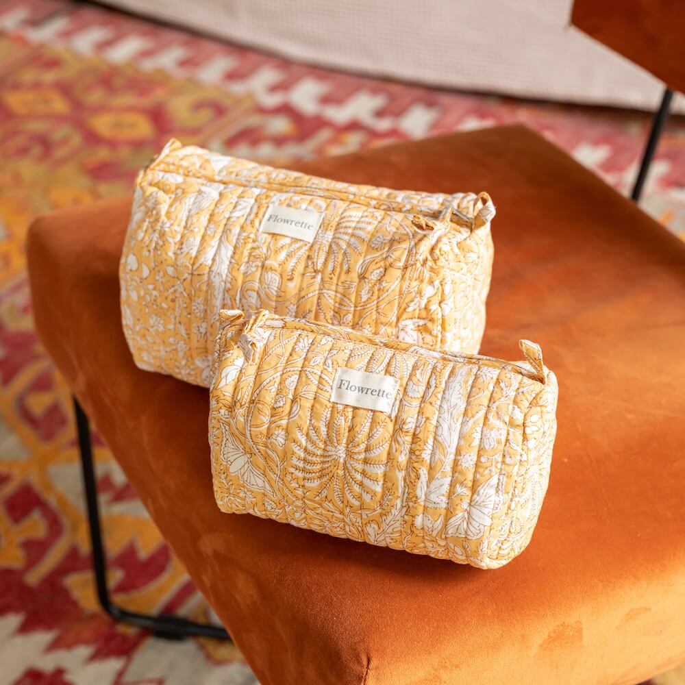 Flowrette Mumbai trousse toilette jaune coton S M L