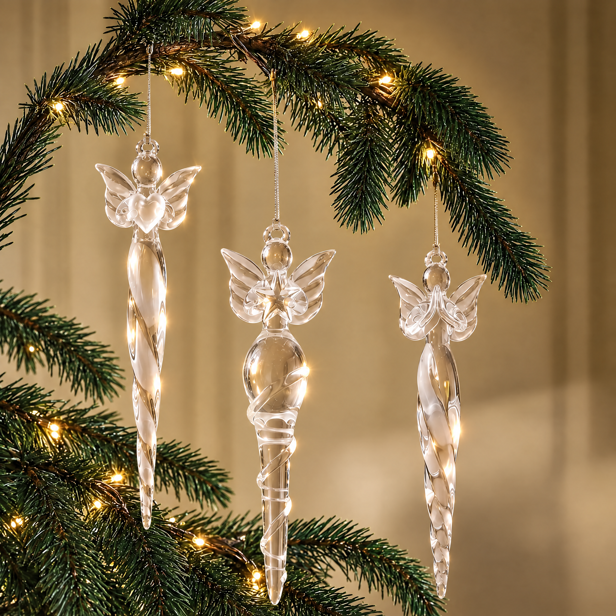 Sia Home Suspensions Noël Anges verre transparent lot 3