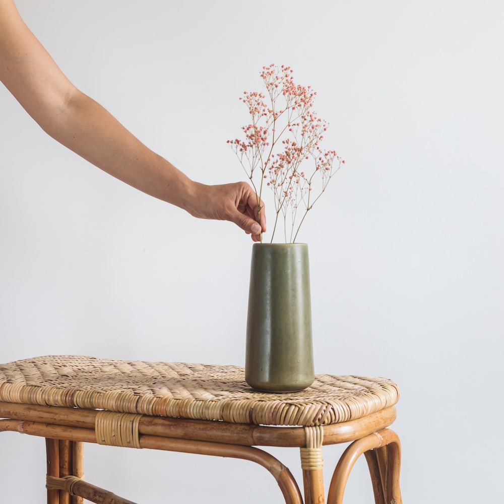 Flowrette Goberlote vase grès kaki taille S