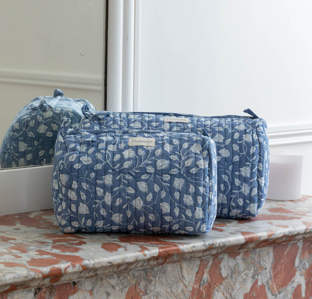 Flowrette Jodhpur trousse de toilette coton bleu taille S fleurs
