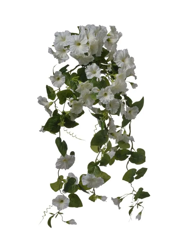 Feuillazur Rungis Piquet de petunia fleur artificielle blanc 80cm