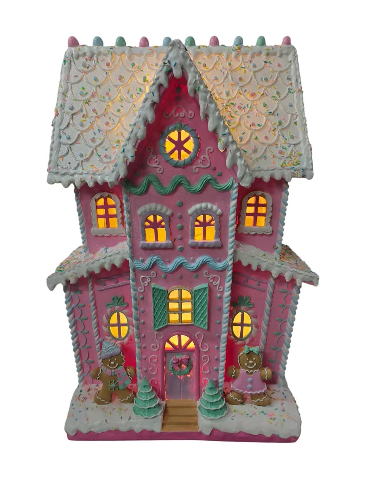 Feuillazur Rungis Maison gourmande XL déco Noël rose 97cm